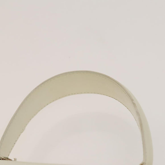 Salvatore Ferragamo Gancini Hand Bag Leather 2way White Gold Auth 134575