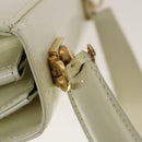 Salvatore Ferragamo Gancini Hand Bag Leather 2way White Gold Auth 134575-8