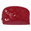 LOUIS VUITTON Monogram Vernis Pochette Cosmetic Rose Indian M90009 Auth 134589-1