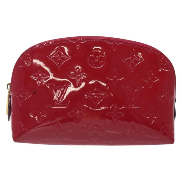 LOUIS VUITTON Monogram Vernis Pochette Cosmetic Rose Indian M90009 Auth 134589