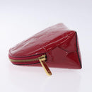 LOUIS VUITTON Monogram Vernis Pochette Cosmetic Rose Indian M90009 Auth 134589-4