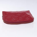LOUIS VUITTON Monogram Vernis Pochette Cosmetic Rose Indian M90009 Auth 134589-5