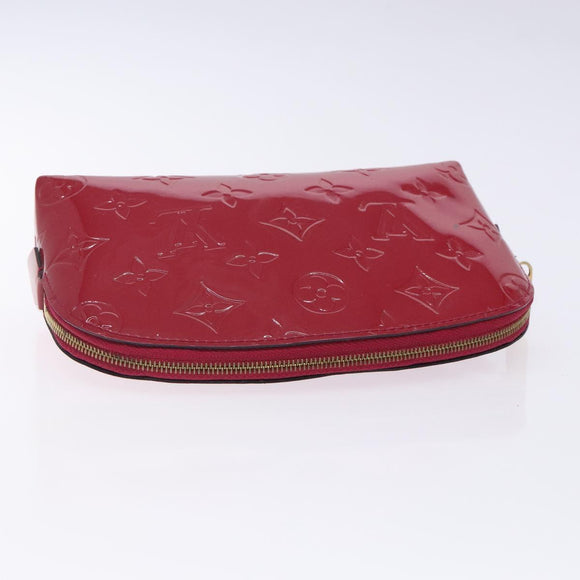 LOUIS VUITTON Monogram Vernis Pochette Cosmetic Rose Indian M90009 Auth 134589