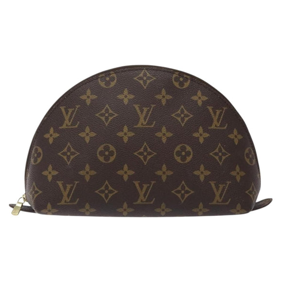 LOUIS VUITTON Monogram Trousse Demi Ronde Cosmetic Pouch M47520 LV Auth 134600