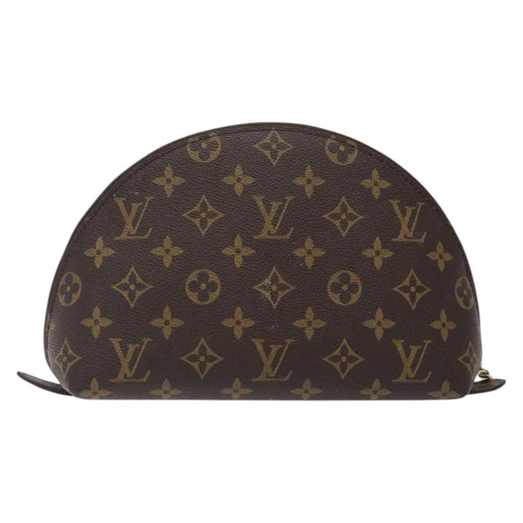 LOUIS VUITTON Monogram Trousse Demi Ronde Cosmetic Pouch M47520 LV Auth 134600
