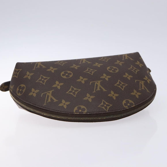 LOUIS VUITTON Monogram Trousse Demi Ronde Cosmetic Pouch M47520 LV Auth 134600