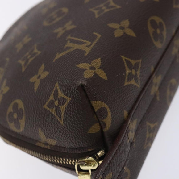 LOUIS VUITTON Monogram Trousse Demi Ronde Cosmetic Pouch M47520 LV Auth 134600