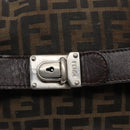 FENDI Zucca Canvas Hand Bag Black Brown Auth 134606-13