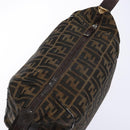 FENDI Zucca Canvas Hand Bag Black Brown Auth 134606-14