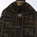 FENDI Zucca Canvas Hand Bag Black Brown Auth 134606-15