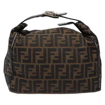 FENDI Zucca Canvas Hand Bag Black Brown Auth 134606 - 0