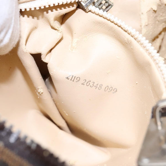 FENDI Zucca Canvas Hand Bag Black Brown Auth 134606