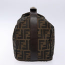 FENDI Zucca Canvas Hand Bag Black Brown Auth 134606-4
