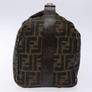 FENDI Zucca Canvas Hand Bag Black Brown Auth 134606-5