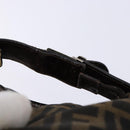 FENDI Zucca Canvas Hand Bag Black Brown Auth 134606-7