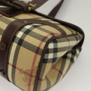 BURBERRY Nova Check Hand Bag PVC Beige Auth 134610-14
