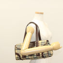 BURBERRY Nova Check Hand Bag PVC Beige Auth 134610-22