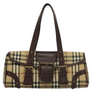 BURBERRY Nova Check Hand Bag PVC Beige Auth 134610-13