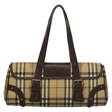 BURBERRY Nova Check Hand Bag PVC Beige Auth 134610 - 0