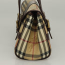 BURBERRY Nova Check Hand Bag PVC Beige Auth 134610-3