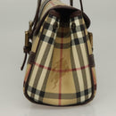 BURBERRY Nova Check Hand Bag PVC Beige Auth 134610-4