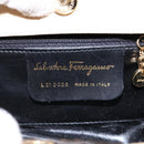 Salvatore Ferragamo Hand Bag Suede Beige Gold Auth 134611-12