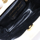 Salvatore Ferragamo Hand Bag Suede Beige Gold Auth 134611-10