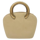 Salvatore Ferragamo Hand Bag Suede Beige Gold Auth 134611-13