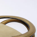 Salvatore Ferragamo Hand Bag Suede Beige Gold Auth 134611-8