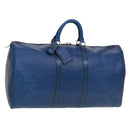 LOUIS VUITTON Epi Keepall 60 Boston Bag Blue M42945 LV Auth 134615-1