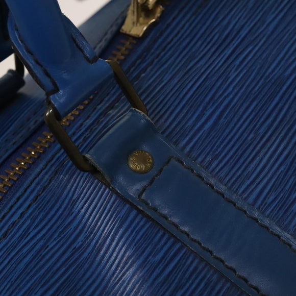 LOUIS VUITTON Epi Keepall 60 Boston Bag Blue M42945 LV Auth 134615