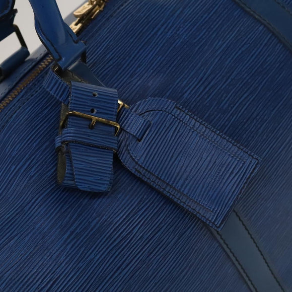 LOUIS VUITTON Epi Keepall 60 Boston Bag Blue M42945 LV Auth 134615
