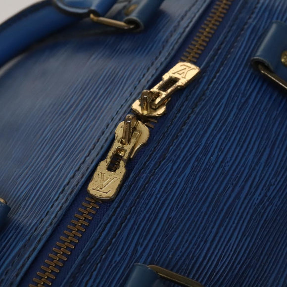 LOUIS VUITTON Epi Keepall 60 Boston Bag Blue M42945 LV Auth 134615