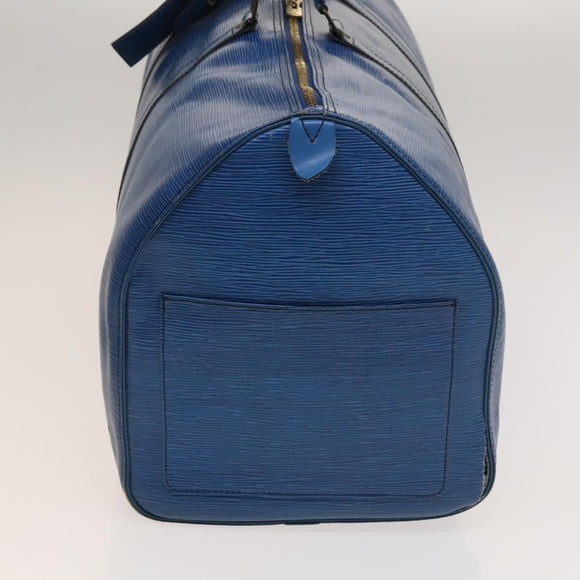 LOUIS VUITTON Epi Keepall 60 Boston Bag Blue M42945 LV Auth 134615