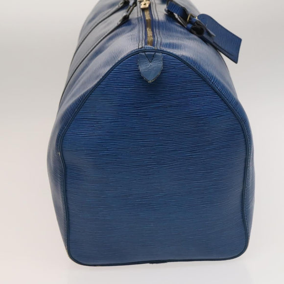 LOUIS VUITTON Epi Keepall 60 Boston Bag Blue M42945 LV Auth 134615