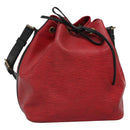 LOUIS VUITTON Epi Petit Noe Shoulder Bag Bicolor Black Red M44017 Auth 134616-1