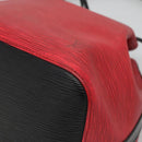 LOUIS VUITTON Epi Petit Noe Shoulder Bag Bicolor Black Red M44017 Auth 134616-9