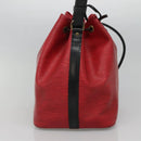 LOUIS VUITTON Epi Petit Noe Shoulder Bag Bicolor Black Red M44017 Auth 134616-3