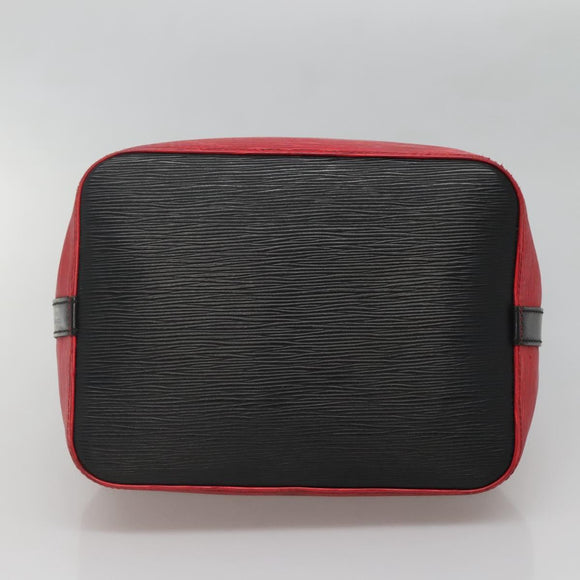 LOUIS VUITTON Epi Petit Noe Shoulder Bag Bicolor Black Red M44017 Auth 134616