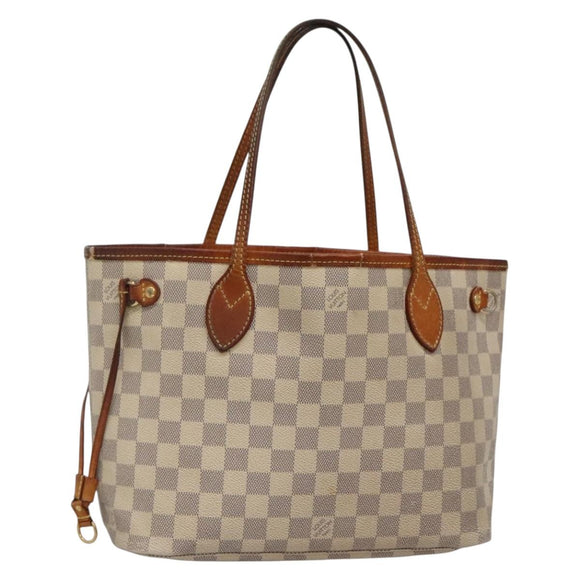 LOUIS VUITTON Damier Azur Neverfull PM Tote Bag N41362 LV Auth 134635