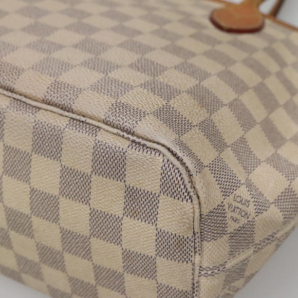 LOUIS VUITTON Damier Azur Neverfull PM Tote Bag N41362 LV Auth 134635