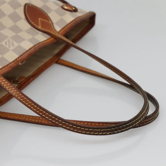 LOUIS VUITTON Damier Azur Neverfull PM Tote Bag N41362 LV Auth 134635