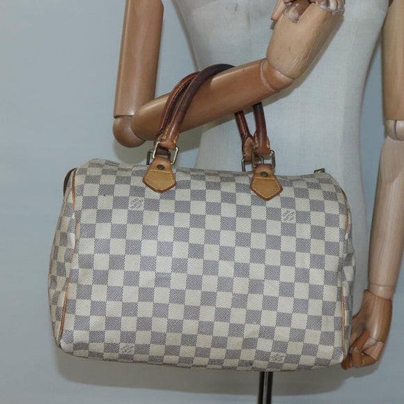 LOUIS VUITTON Damier Azur Speedy 30 Hand Bag N41533 LV Auth 134636