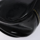 PRADA Shoulder Bag Enamel Black Silver Auth 134639-18