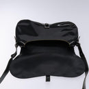 PRADA Shoulder Bag Enamel Black Silver Auth 134639-22