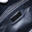 PRADA Shoulder Bag Enamel Black Silver Auth 134639-23