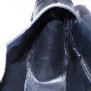 PRADA Shoulder Bag Enamel Black Silver Auth 134639-25