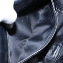 PRADA Shoulder Bag Enamel Black Silver Auth 134639-26