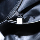 PRADA Shoulder Bag Enamel Black Silver Auth 134639-12