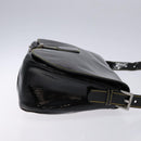 PRADA Shoulder Bag Enamel Black Silver Auth 134639-3
